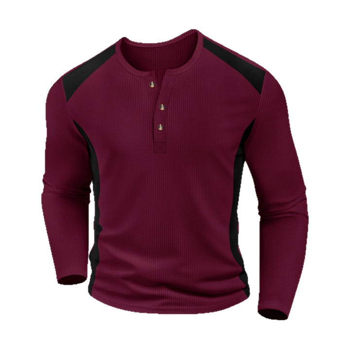 Herren Langarmhemd mit charismatischem Henley-Ausschnitt von Drune