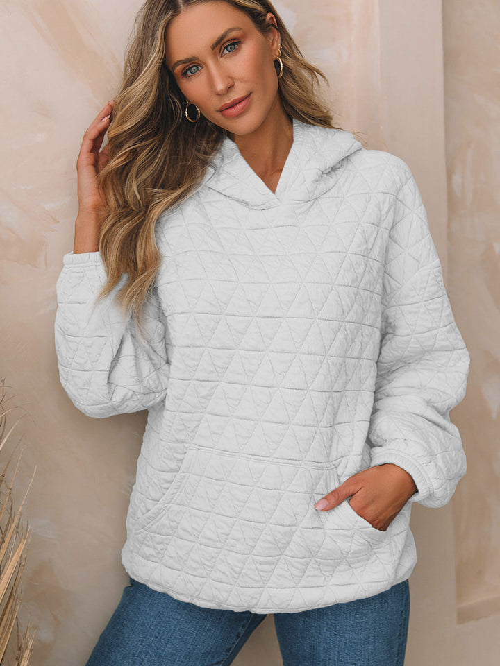 Damen Gepolsterter Stepp-Kapuzenpullover mit Kängurutasche Drune