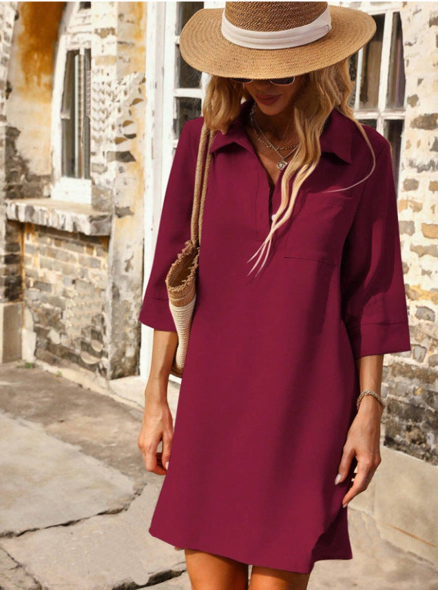 Damen Hemdblusenkleid Drune