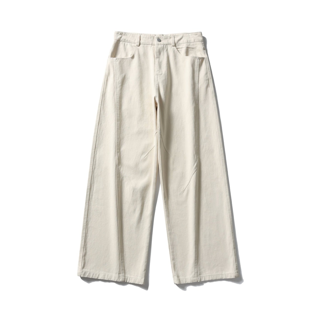 Damen Hochtaillierte weite Culotte‑Hose aus Baumwoll‑Twill mit Ziersteilnähten Drune