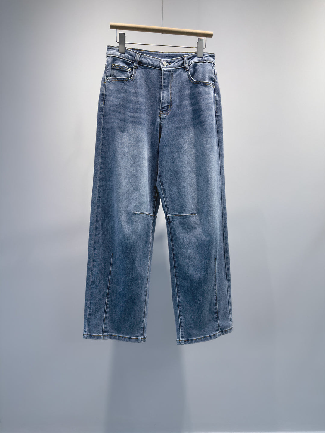 Damen Relaxed Fit Weite Bein Denim Hose Drune