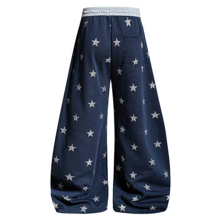 Damen Weite Lounge-Hose mit Sternenprint und elastischem Tunnelzug Drune