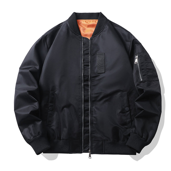 Herren -Isolierte, wasserabweisende Flug-Bomberjacke mit kontrastierendem, gestepptem Futter und Utility-Tasche am Ärmel Drune