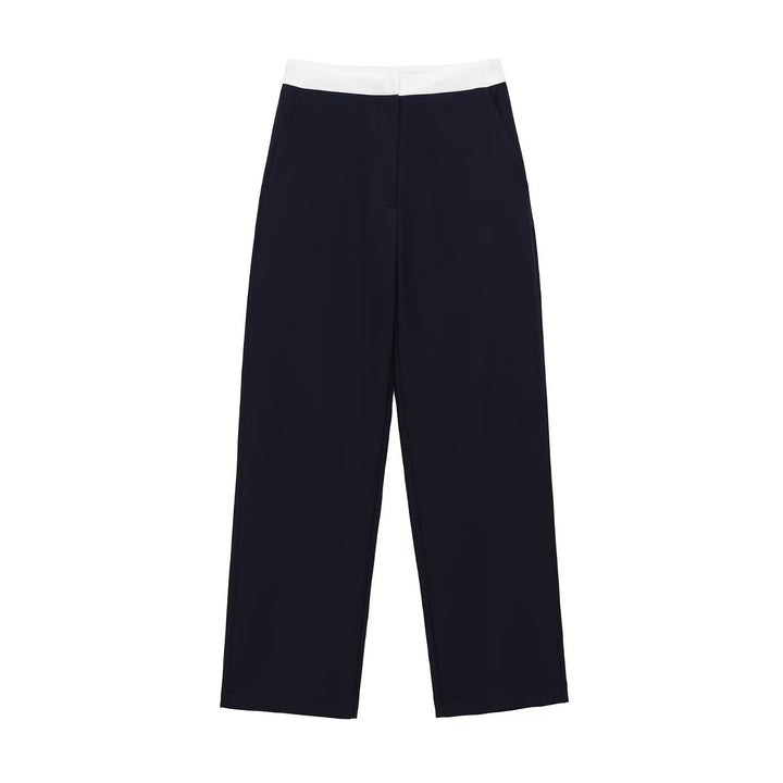 Damen Weit geschnittene Dress-Pants mit elastischem Bund und seitlichen Eingrifftaschen Drune