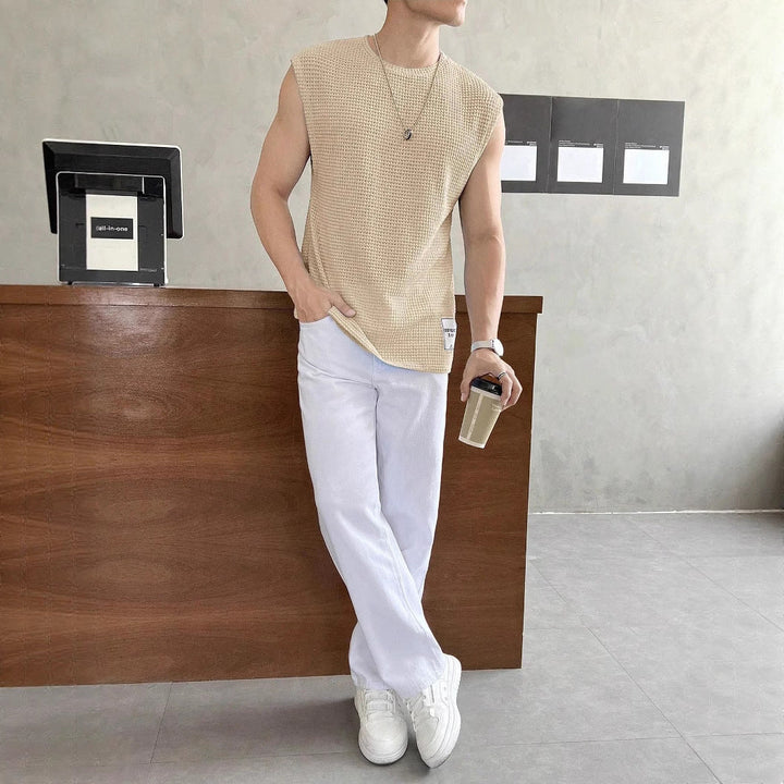 Herren ärmelloses Struktur-T-Shirt Drune