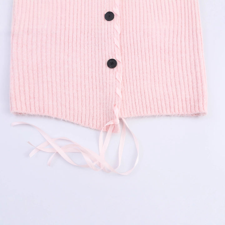 Damen Strickjacke mit künstlerischem Kragen und Rippstruktur Drune