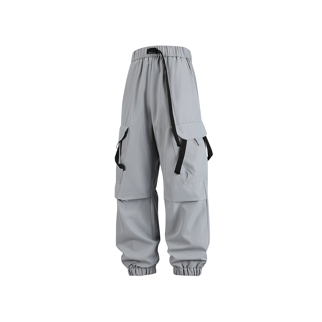 Herren Utility-Cargohose im Joggerstil mit Elastikbund, Klapp-Taschen und verstellbaren Riemen Drune