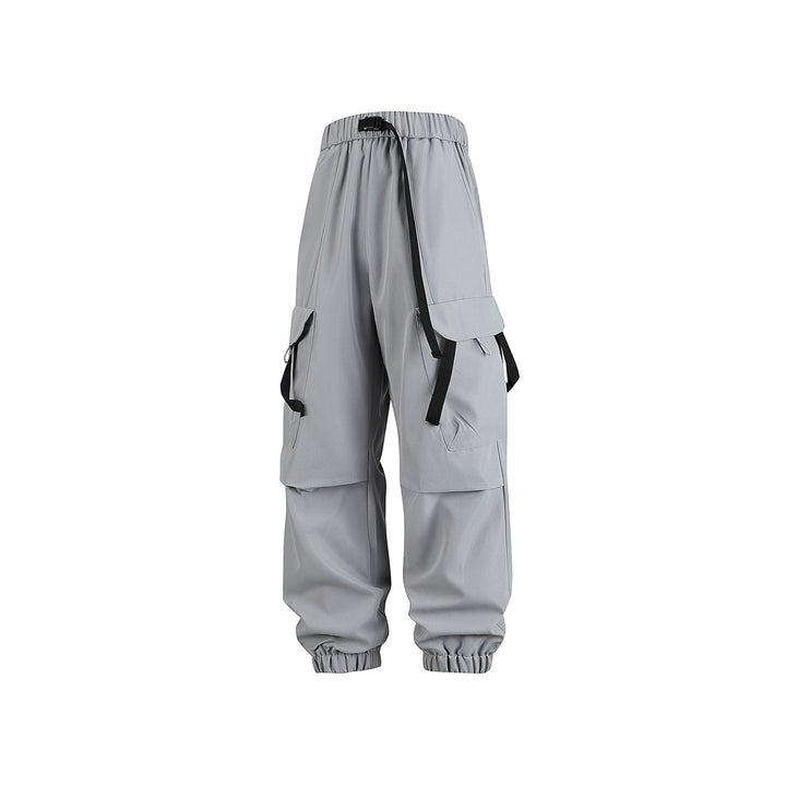 Herren Utility-Cargohose im Joggerstil mit Elastikbund, Klapp-Taschen und verstellbaren Riemen Drune