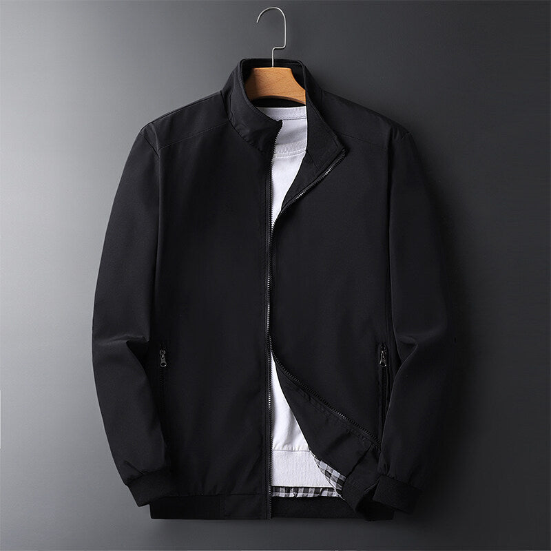 Herren Leichter wind- und wasserabweisender Zip-Blouson mit Stehkragen und Reißverschlusstaschen Drune