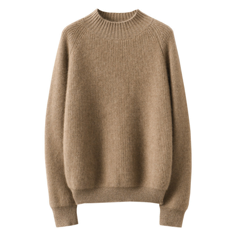 Damen Kurz-Stehkragenpullover aus feinem Feinstrick mit kaschmirähnlicher Weichheit und Raglanärmeln Drune