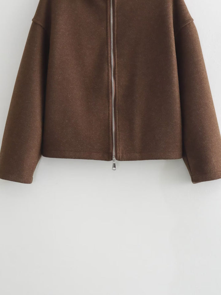Damen zeitgenössische Übergangsjacke mit hochwertigem Stehkragen und durchgehendem Reißverschluss Drune