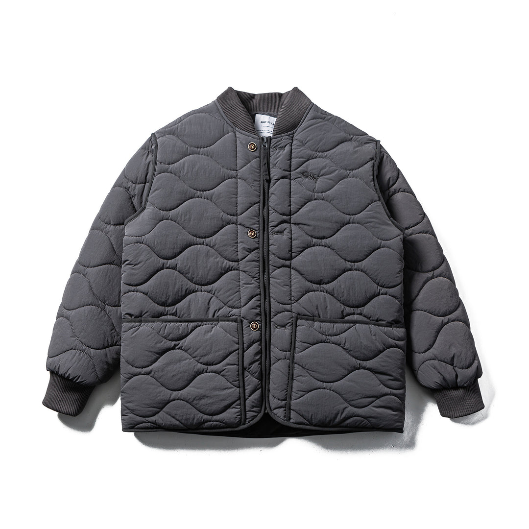 Herren Gestepptes Boxy‑Blouson mit Wellensteppung und Lederpaspel Drune