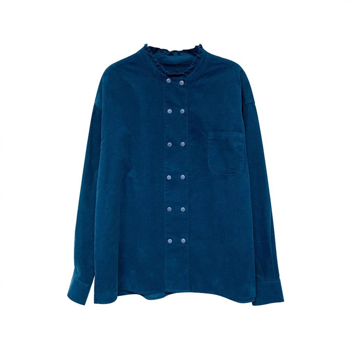 Damen Lässige Bluse mit Rüschensaum Drune