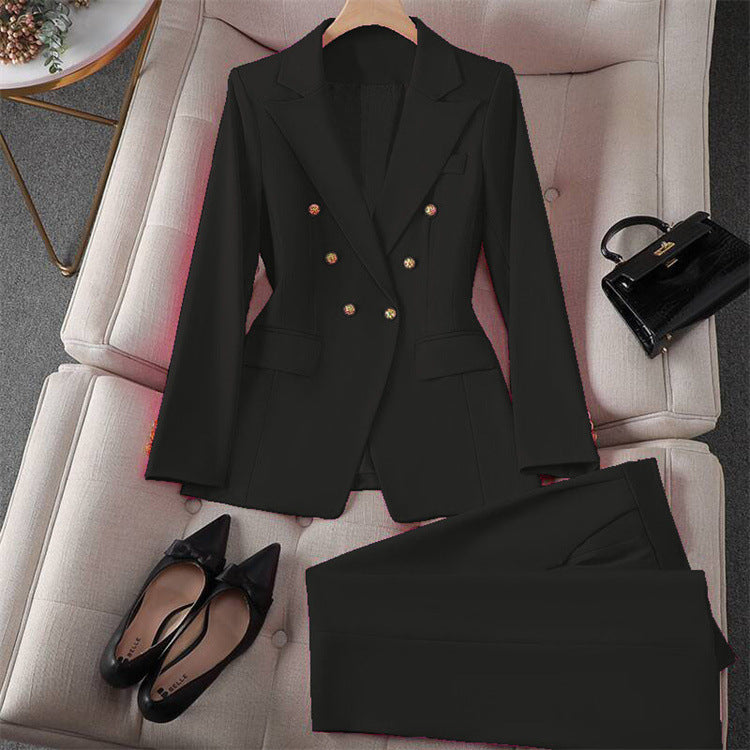 Damen Modischer Doppelreiher Blazer mit eleganten Details Drune
