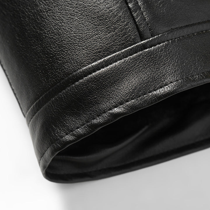 Herren warme Lammlederjacke mit gefüttertem Kragen Drune