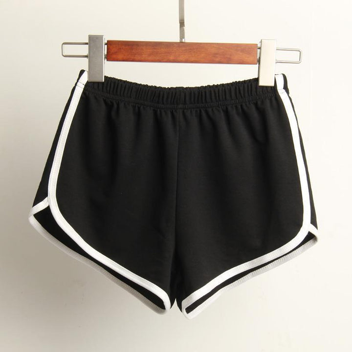 Damen Sportliche Shorts mit elastischem Bund und Kontraststreifen Drune