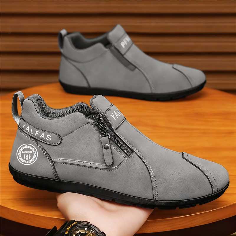Herren Kurzschaft-Sneaker mit seitlichem Reißverschluss und gepolsterter Komfortsohle Drune
