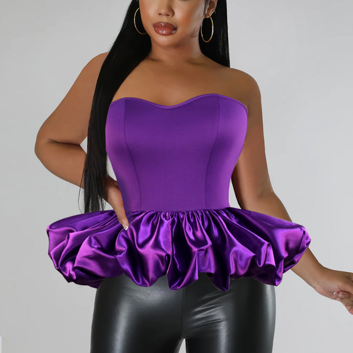 Damen Trendy Bustier mit Rüschenabschluss Drune