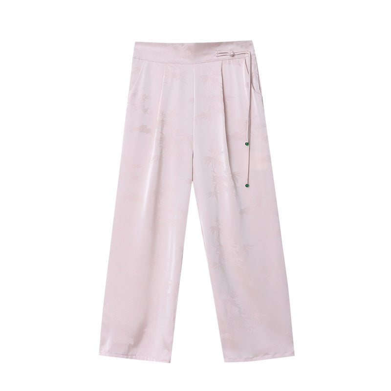 Damen hoch taillierte Plissee-Hose Drune