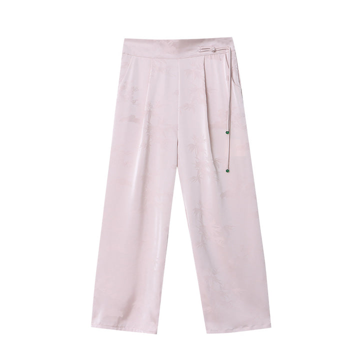 Damen hoch taillierte Plissee-Hose Drune
