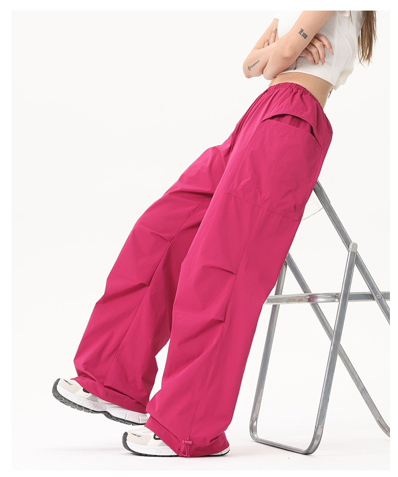 Damen Wide‑Leg Cargo‑Hose mit elastischem Bund & Utility‑Taschen Drune