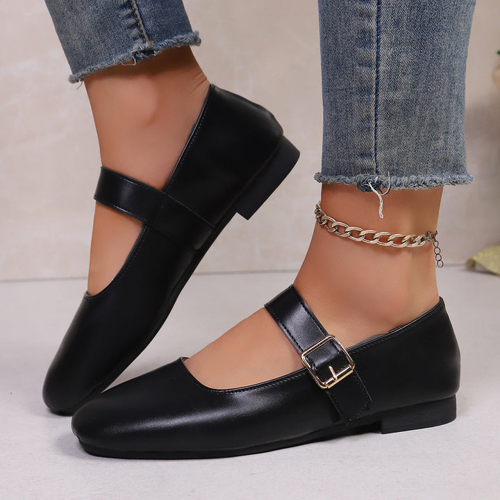 Damen Ballerina-Schuhe mit verstellbarem Riemendesign und bequemem Fußbett Drune