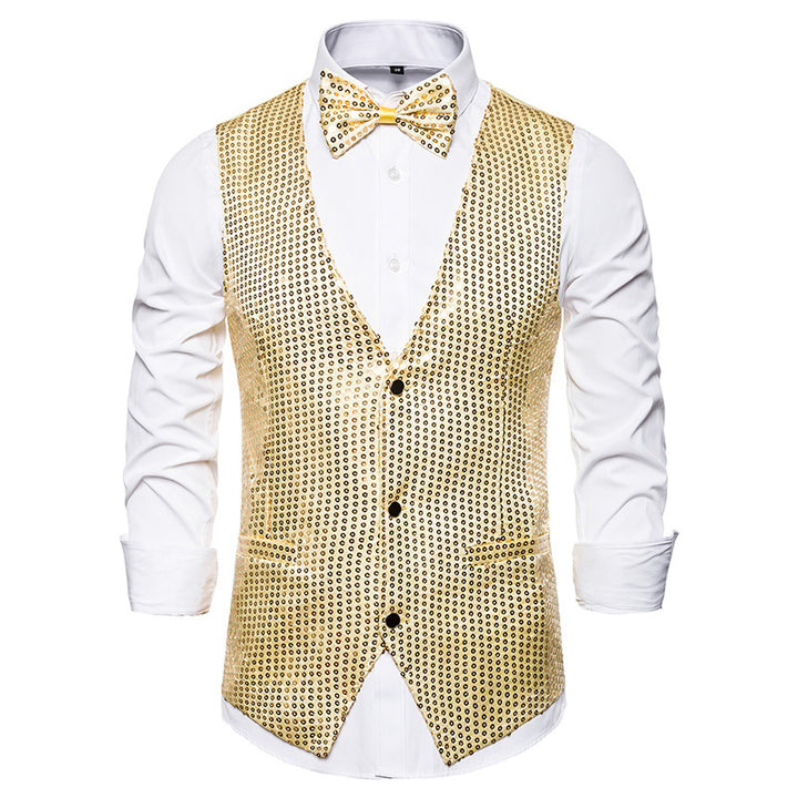 Herren stilvolle Pailletten-Weste Drune