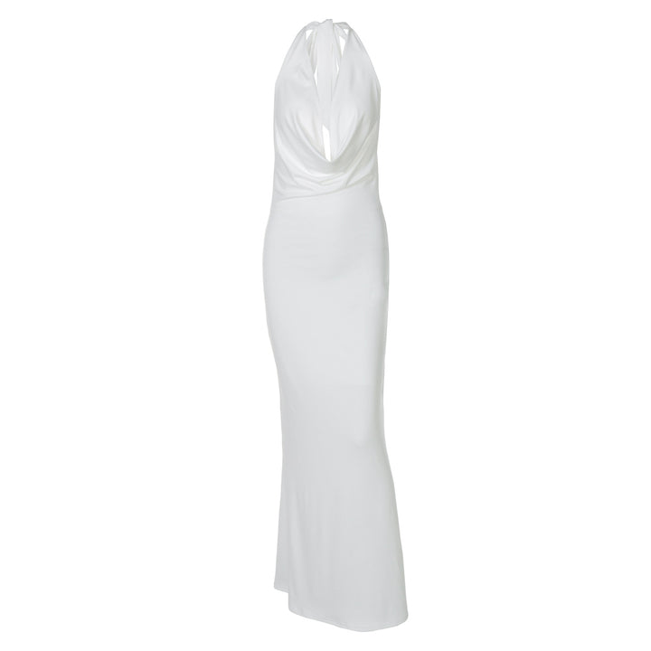 Damen Elegantes Longdress mit tiefem V-Ausschnitt und figurbetontem Schnitt Drune