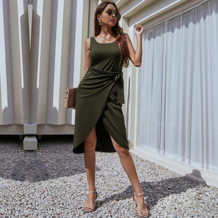 Damen Wickelkleid mit elegantem Schnitt und modischem Bindegürtel Drune