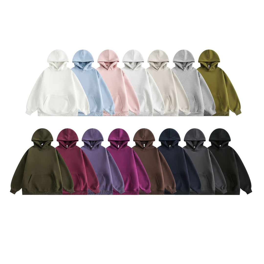 Unisex Oversize Kapuzenpullover aus schwerem Scuba‑Fleece mit Kängurutasche Drune