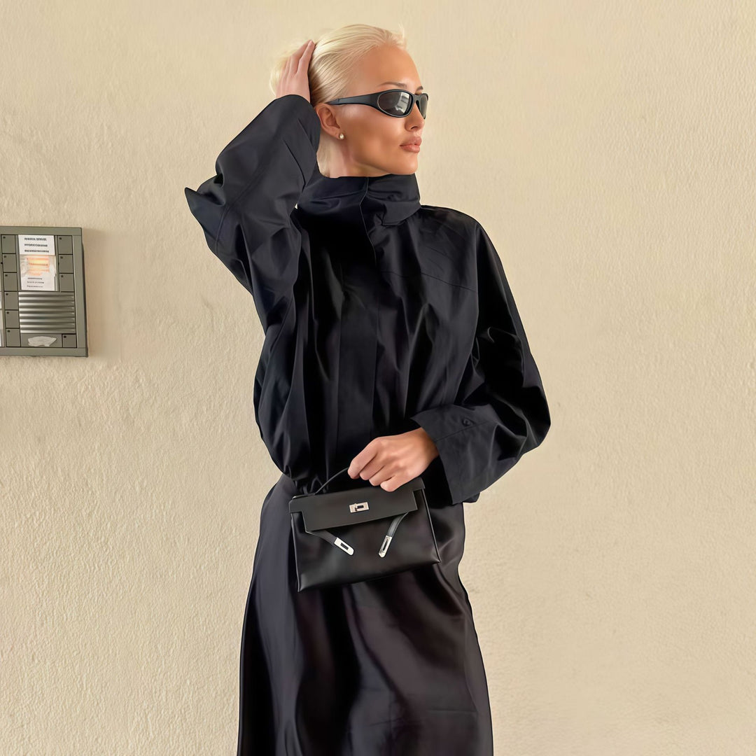 Damen Funktionale Oversized-Jacke mit hohem Kragen und innovativem Design Drune