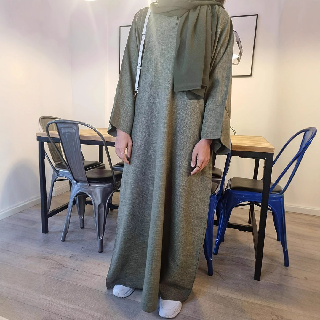 Damen Kaftan-Kleid mit weitem Schnitt und eleganter Verarbeitung Drune