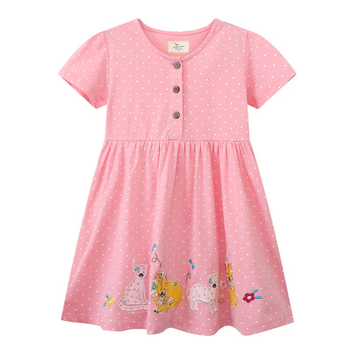 Mädchen Sommerkleid mit niedlichen Tierapplikationen Drune