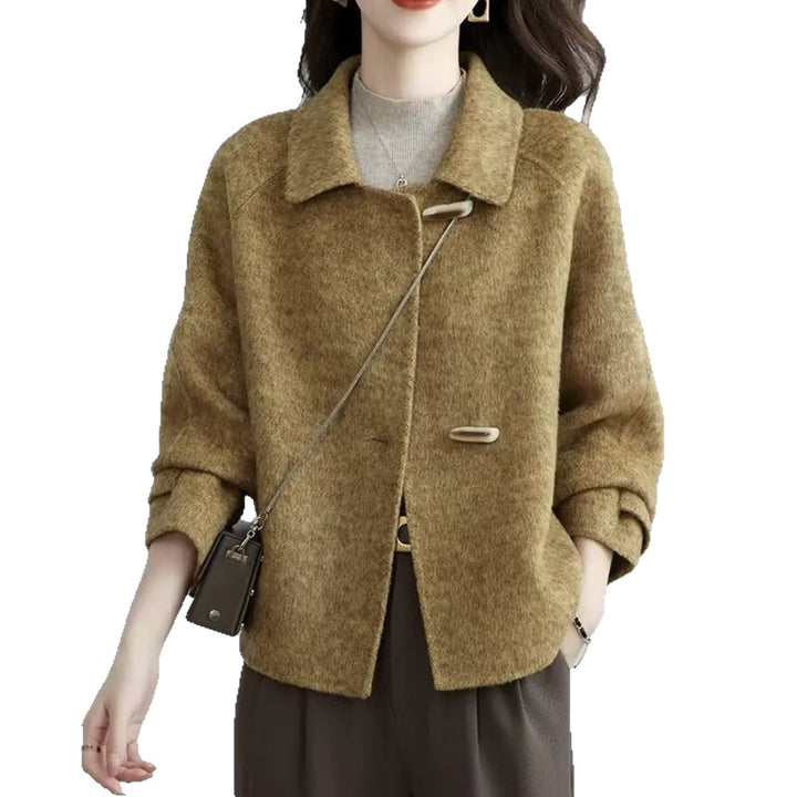Damen kuschelige Strickjacke mit modernen Knopfdetails Drune