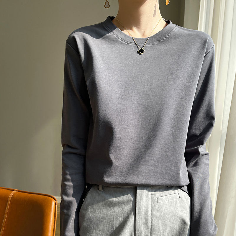 Damen Rundhals Langarmshirt Drune