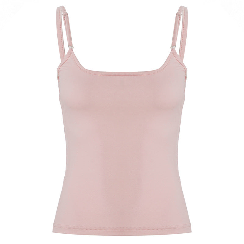 Damen Spaghetti-Träger Top aus hochwertiger Baumwollmischung Drune