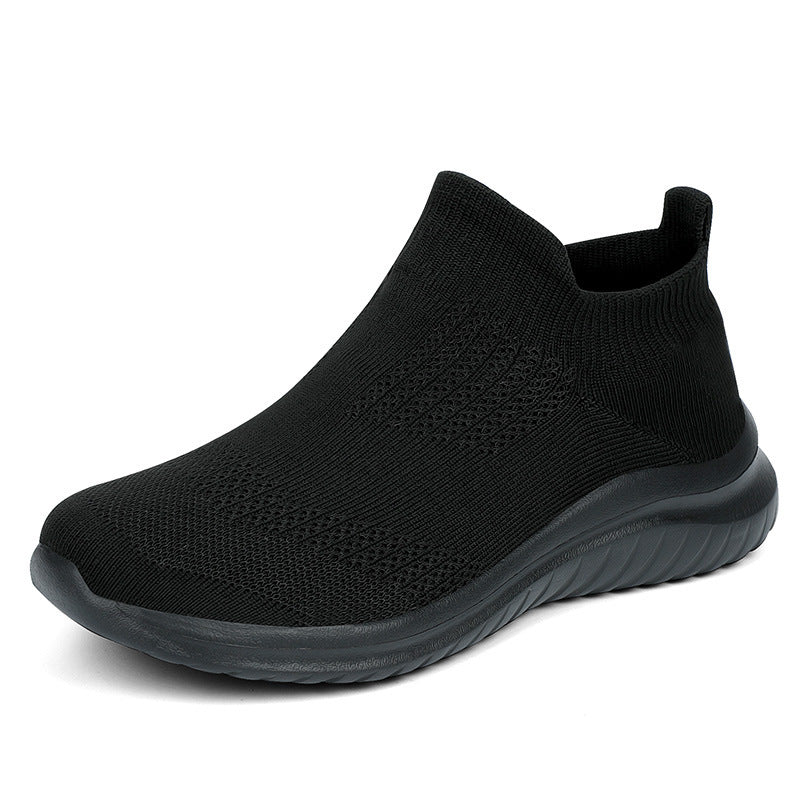 Unisex nan atmungsaktiver Strickslipper Sockenschuh mit elastischem Schaft und stoßdämpfender Sohle Drune