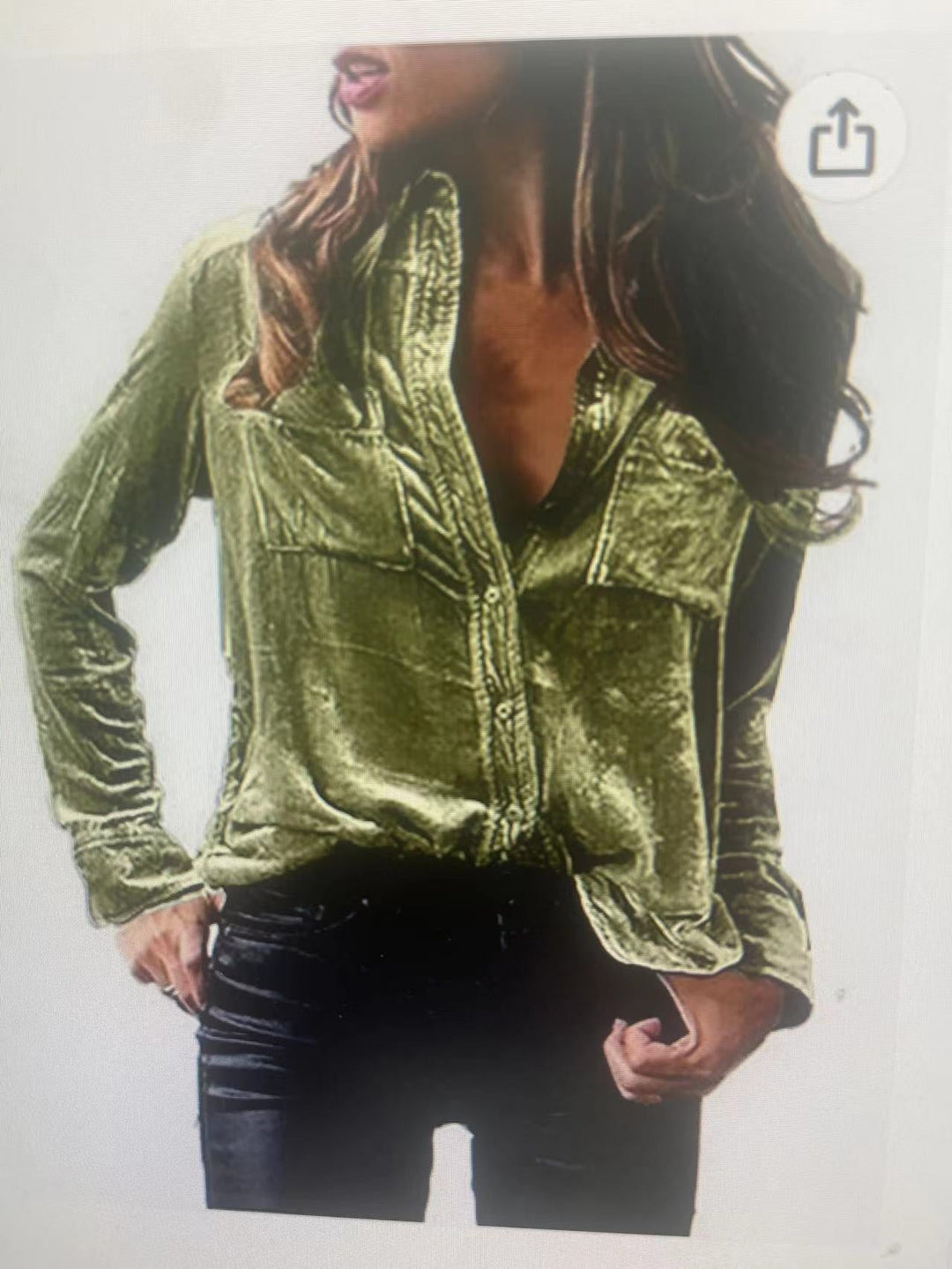 Damen Satin Bluse mit dekorativen Brusttaschen Drune