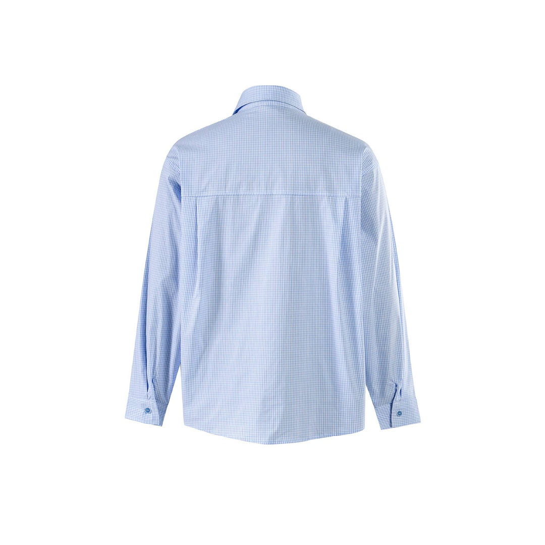 Herren Kariertes Oversize-Hemd mit verdeckter Knopfleiste und kontrastierter Blende Drune