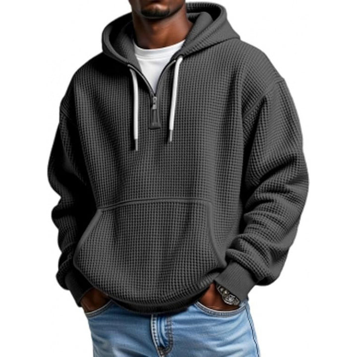 Herren Modischer Kapuzenpullover mit Waffelstruktur Drune