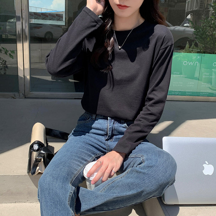 Damen Langarmshirt mit klassischem Rundhalsausschnitt Drune