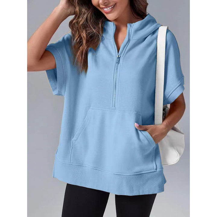 Damen Lässiger Kapuzenpullover mit Reißverschluss und praktischen Taschen Drune