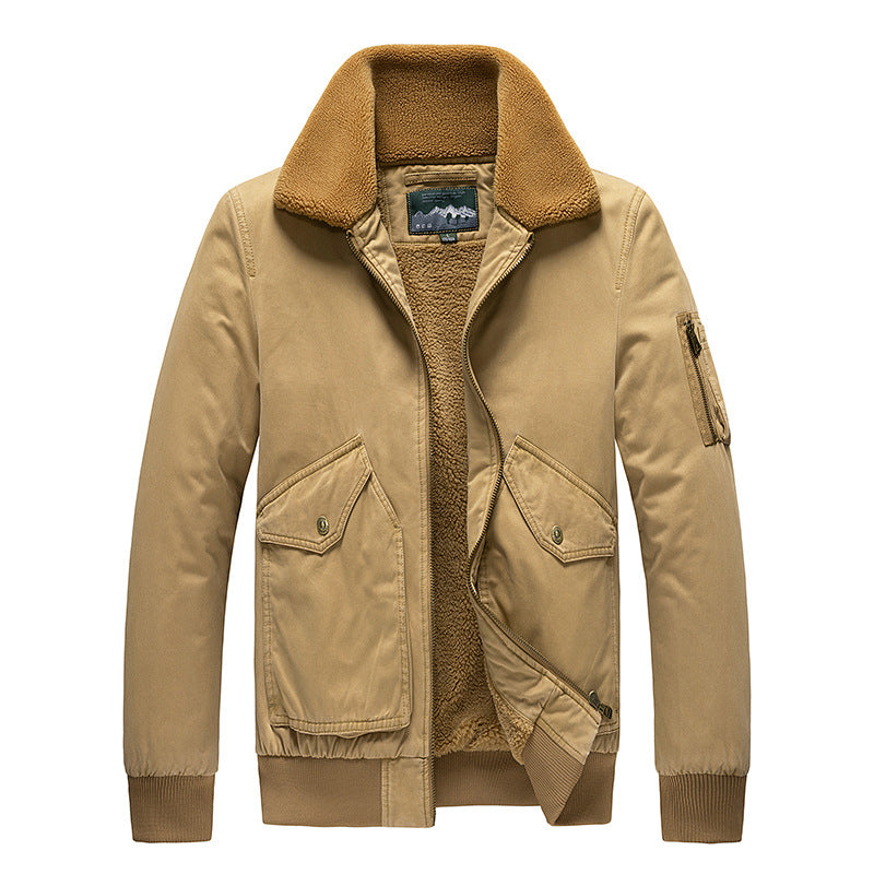 Herren Pilotenblouson mit Sherpa-Futter und Umlegekragen Drune