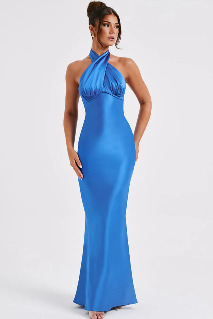 Damen Abendkleid mit elegantem Halterneck und figurschmeichelnder Silhouette Drune