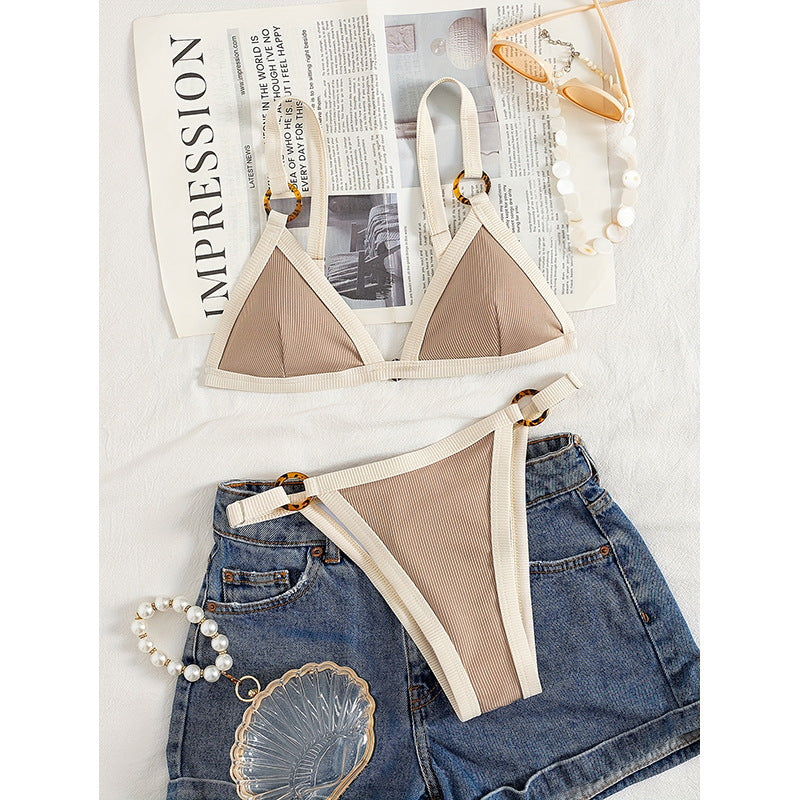 Damen Triangel-Bikini mit eleganten Riemen und aufwendigem Design Drune