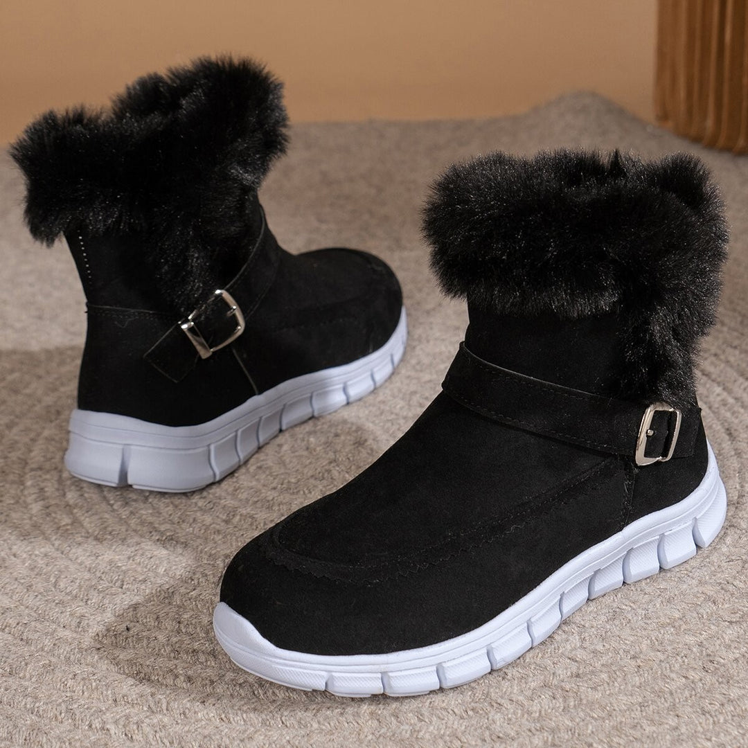 Damen Winterboots mit kuscheligem Kunstfellkragen und rutschfester Sohle Drune