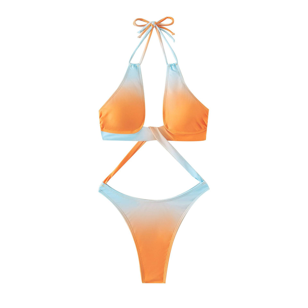 Damen Triangel-Bikini mit kreuzendem Oberteil und hohem Beinausschnitt Drune
