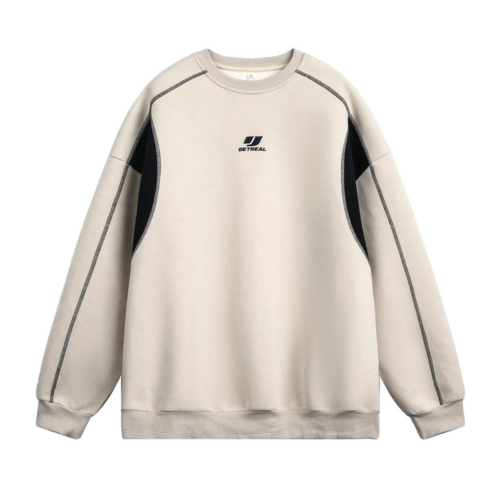 Unisex Oversize Sweatshirt mit Kontrast-Einsätzen und Flachnaht-Details Drune