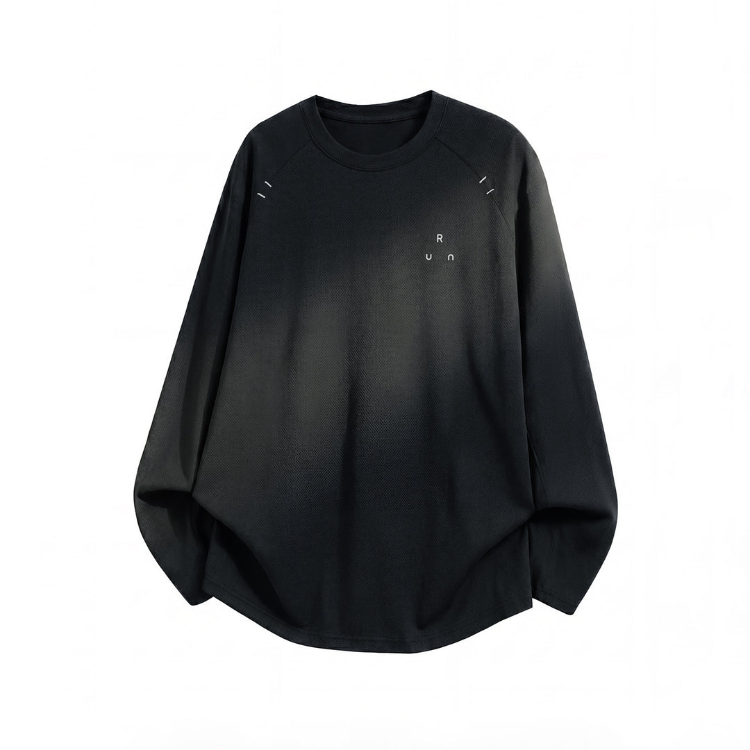 Unisex Oversize Rundhals-Sweatshirt mit Waffelstruktur und geschwungener Saum Drune