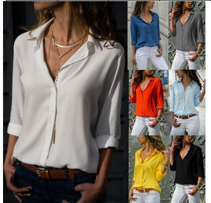 Damen Lockere Bluse mit modernem Schnitt und bedeutenden Knopfdetails Drune